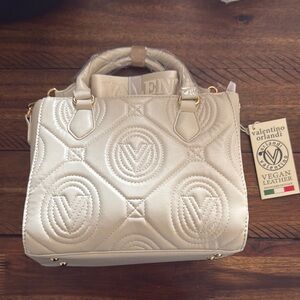 Valentino Orlandi Bone/Cream Vegan Leather Handbag